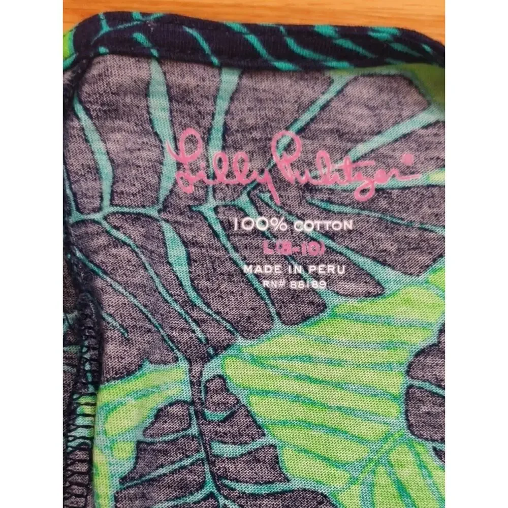 Lilly Pulitzer Under The Palms Charlene T-shirt Dress Girls L 8-10 EUC
